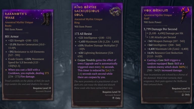 Diablo 4 Is Making Mythic Uniques Nothing Special